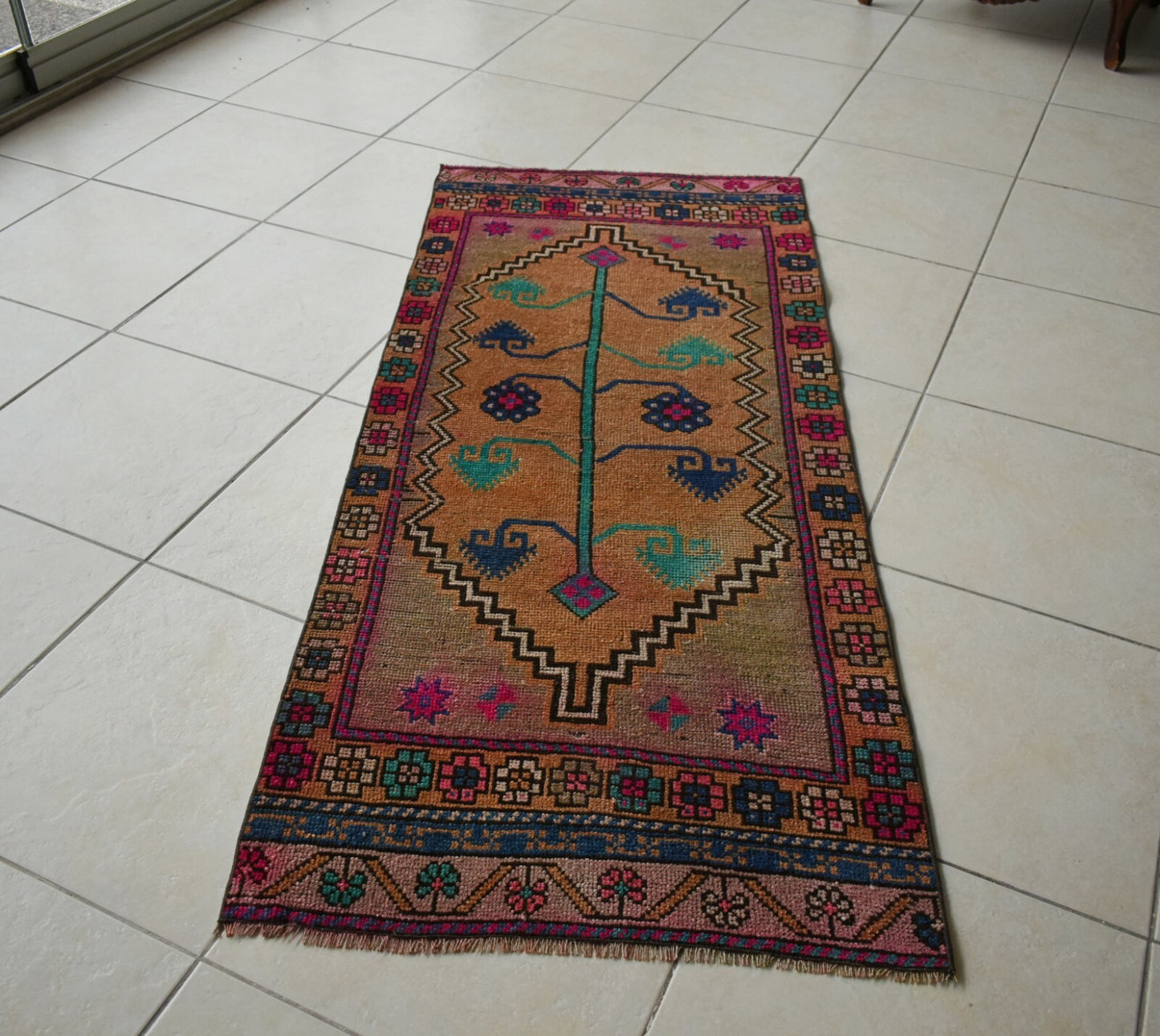 Long Turkish Runner 5.6x2.4 ft Vintage Runner Hallway Runner Handwoven Rug R33