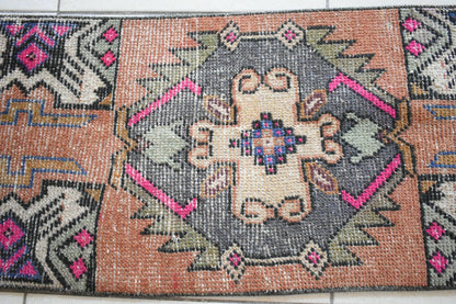  Oushak Runner 3x1.3 ft Vintage Turkish Runner Floor Runner Faded Runner Y21