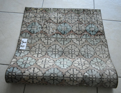 Vintage Runner 3.2x2 ft Small Turkish Runner Anatolian Floor Runner Rug R20