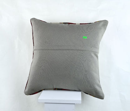 18"x18" Kilim Pillow Cover  Handmade Turkish Vintage Cushion Tribal Lumbar 2657