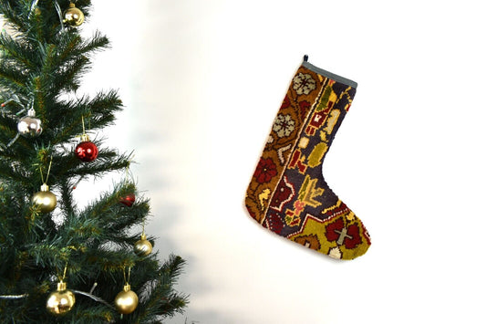 Kilim Christmas Stocking Vintage Rug Stocking Ethnic Decorative Xmas Socks S772