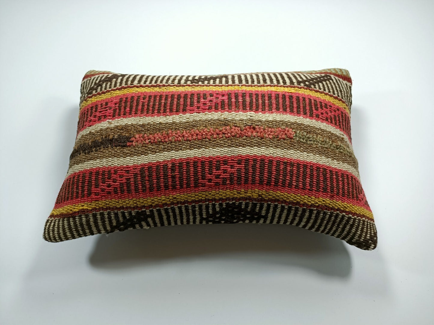 Kilim Pillow Cover 12x20 Turkish Handmade Sofa Couch Floor Lumbar Cushion E20