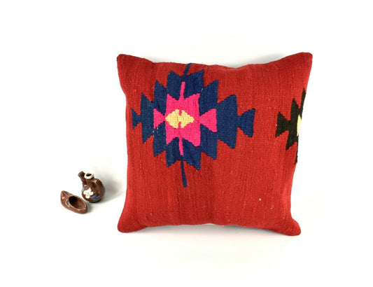 Kilim Pillow Cover 18x18 Rug Pillow Decorative Cushion Vintage Pillow  A2839