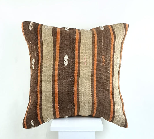 20x20 Kilim Pillow Cover Handmade Vintage Oushak Kilim Cushion Cover 2568