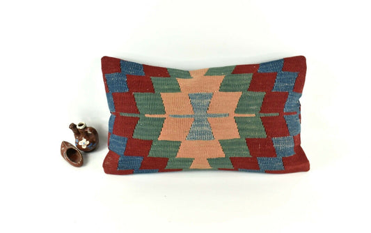 12x20 Oushak Rug Pillow Cover Handmade Decorative Vintage Kilim Cushion A2604