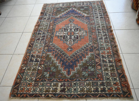 Faded Oushak Rug 5.8x3.5 ft Anatolian Rug Turkish Carpet Boho Floor Rug U09