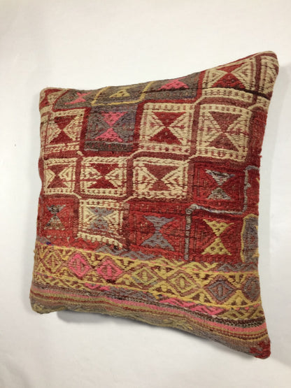 18"x18" Kilim Pillow Cover  Handmade Turkish Vintage Cushion Tribal Lumbar 661