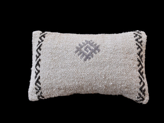 Kilim Pillow Cover 12x20 Handmade Turkish Rug Boho Ethnic Lumbar Cushion 3340