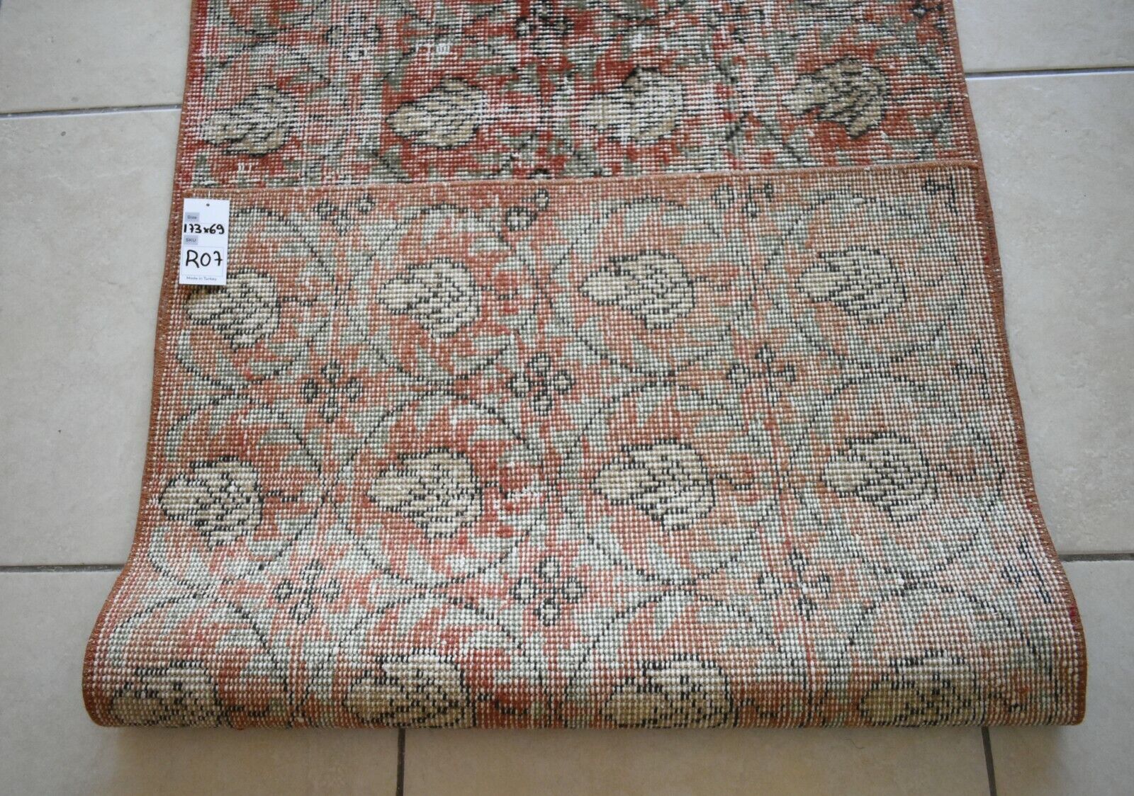 Vintage Runner 5.6x2.2 ft Oushak Runner Anatolian Rug Faded Turkish Runner R07