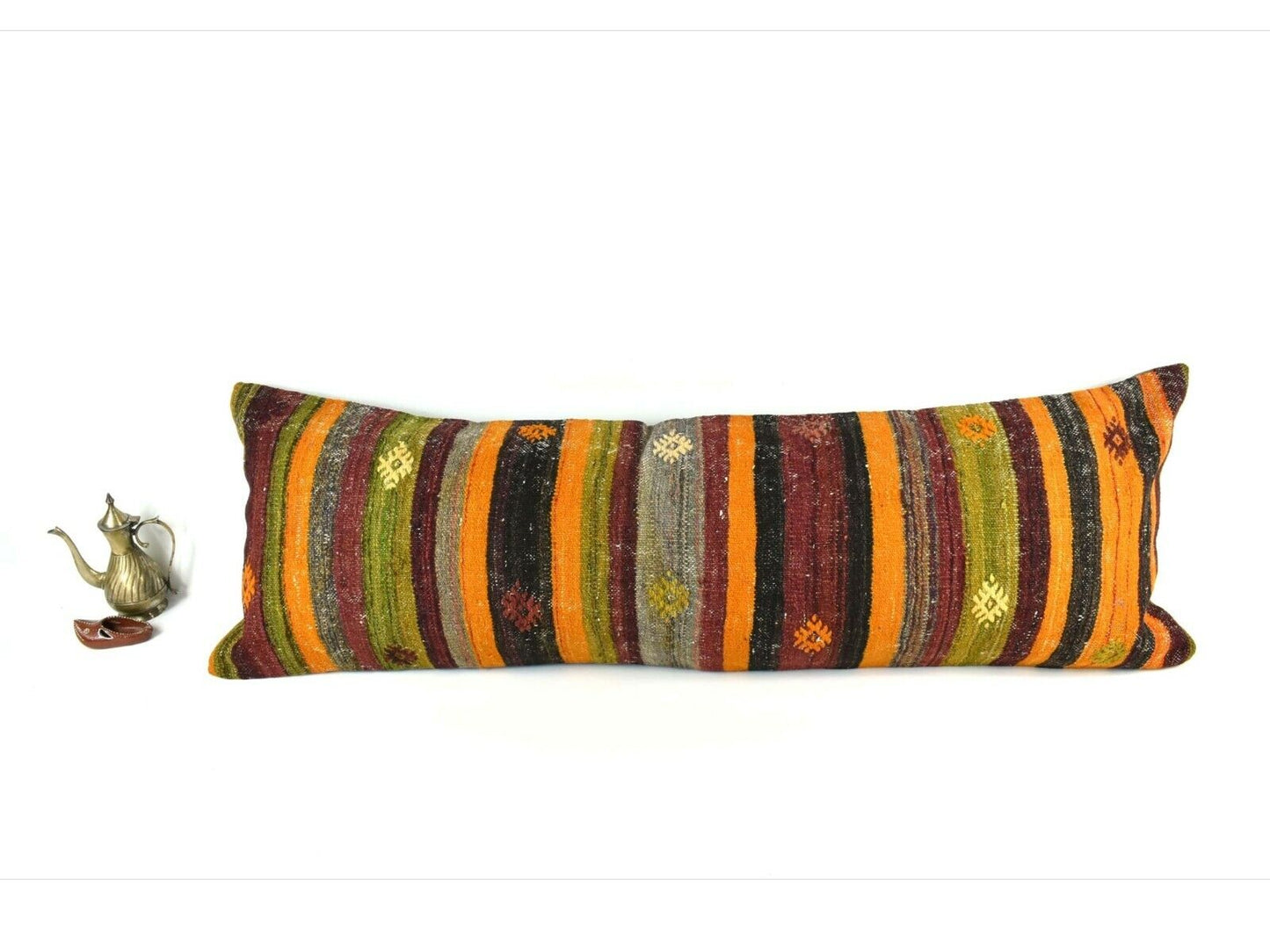 16x48 Kilim Pillow Cover Handmade Extra Large Turkish Lumbar Throw Pillow A2117