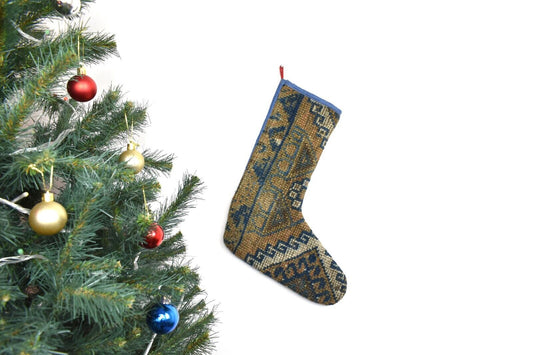 Kilim Christmas Stocking Vintage Rug Stocking Ethnic Decorative Xmas Socks S960