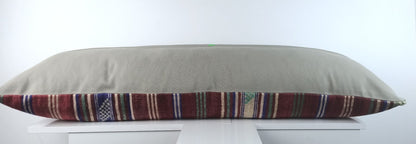 Extra Large Kilim Pillow Cover 16x48 Handmade Ethnic Boho Oriental Lumbar A1565