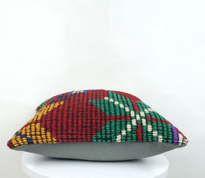 Kilim Pillow Cover 14x14 Handmade Anatolian Traditional Ottoman Cushion  A335