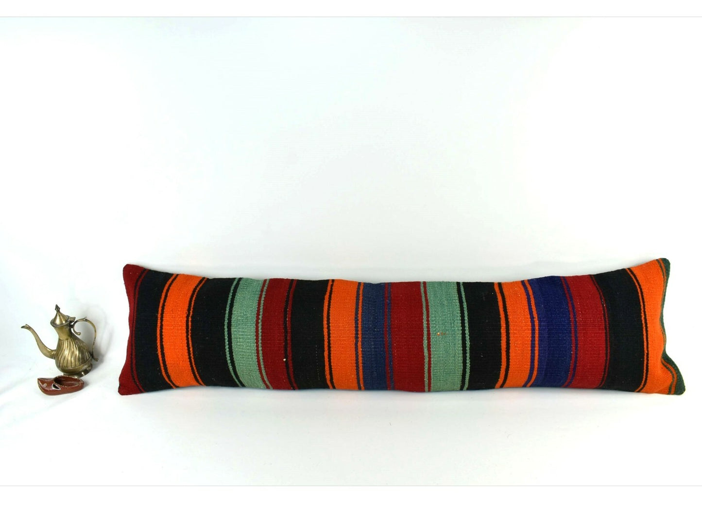 Kilim Pillow Cover 12x48 Vintage Handwoven Long Lumbar Pillow Cover  A2187