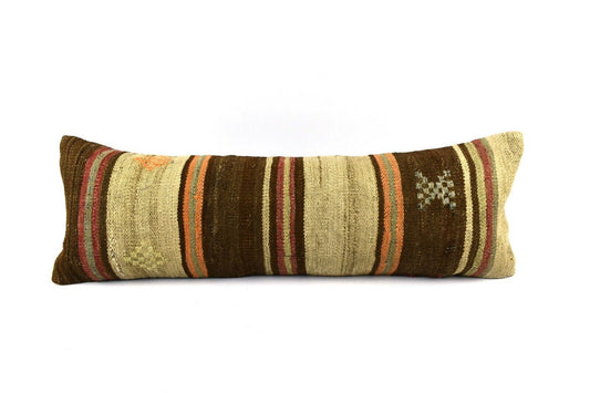 Kilim Pillow Cover 12x36 Handwoven Ethnic Vintage Handwoven Kilim Cushion A3231