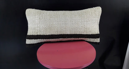 10x20 Kilim Lumbar Pillow Cover Vintage Ethnic Oushak Kilim Pillow Cover E1142