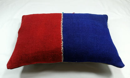 Kilim Pillow Cover 16x24 Tribal Vintage Turkish Carpet Lumbar Pillow Cover E45