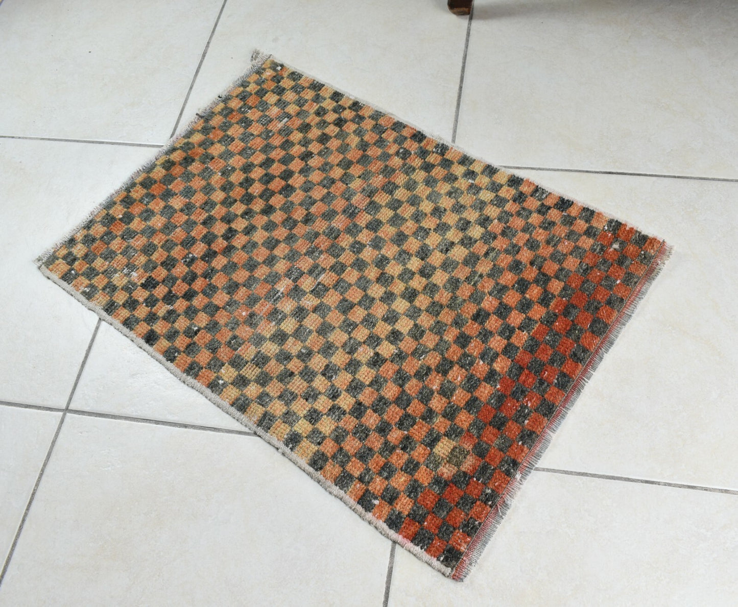 Turkish Runner 2.2x1.6 ft Runner Vintage Oushak Runner Small Faded Runner Y29