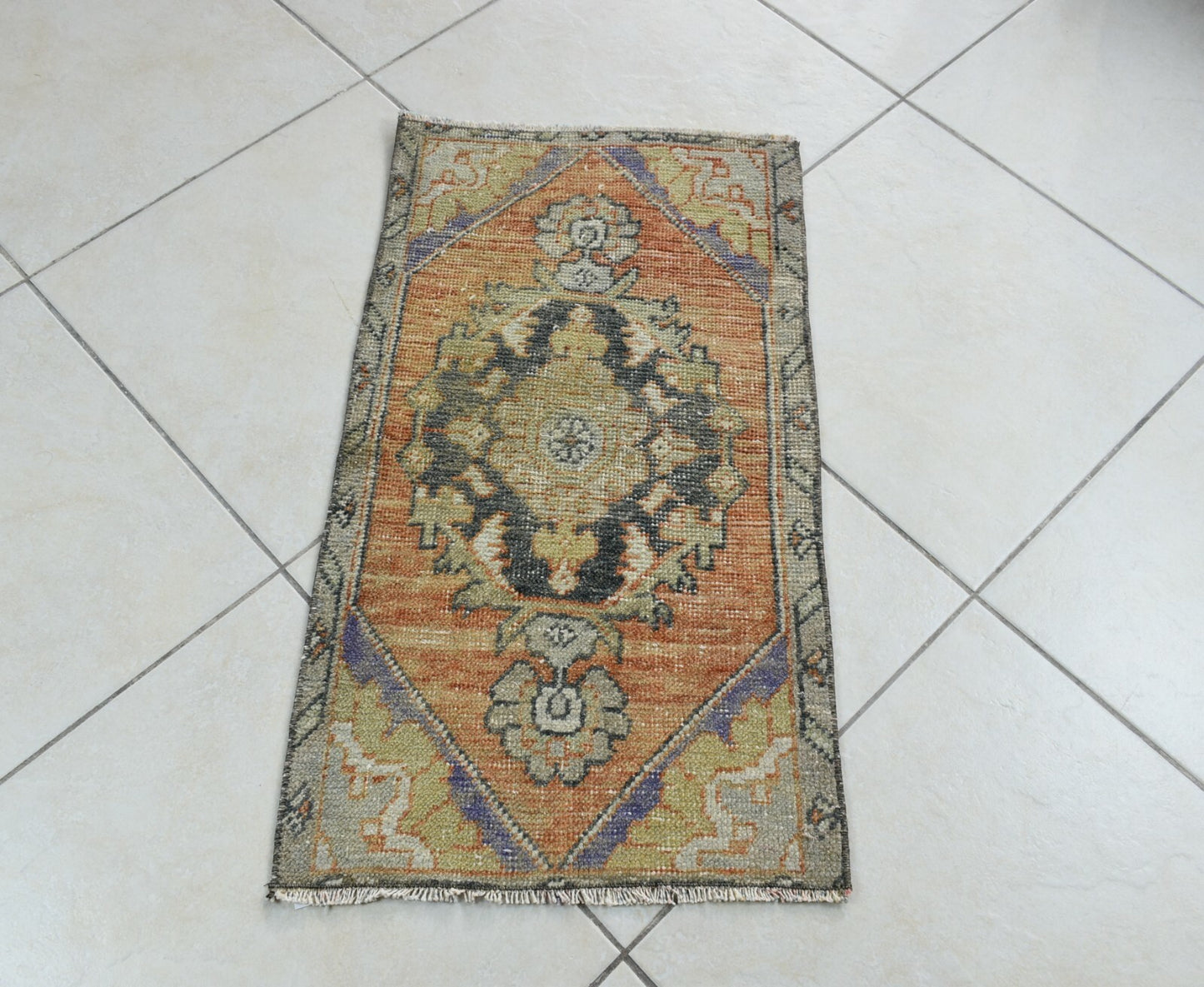 Turkish Runner 2.5x1.4 ft Mini Anatolian Rug Vintage Runner Turkish Runner Y106
