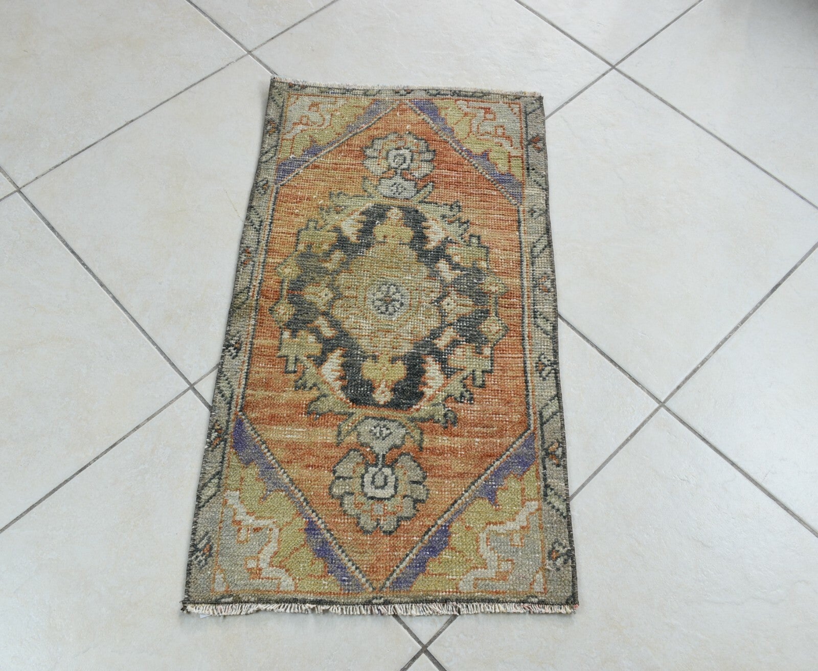 Turkish Runner 2.5x1.4 ft Mini Anatolian Rug Vintage Runner Turkish Runner Y106
