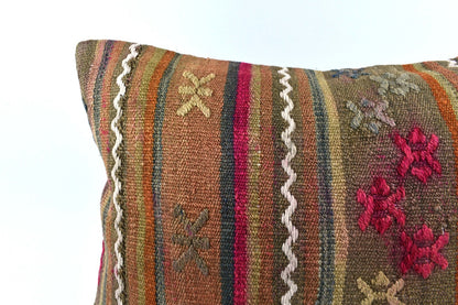 16x24 Kilim Pillow Cover Handmade Vintage Anatolian Lumbar Cushion Cover 4771