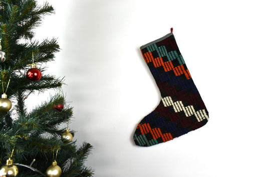 Kilim Christmas Stocking Vintage Rug Stocking Ethnic Decorative Xmas Socks S717