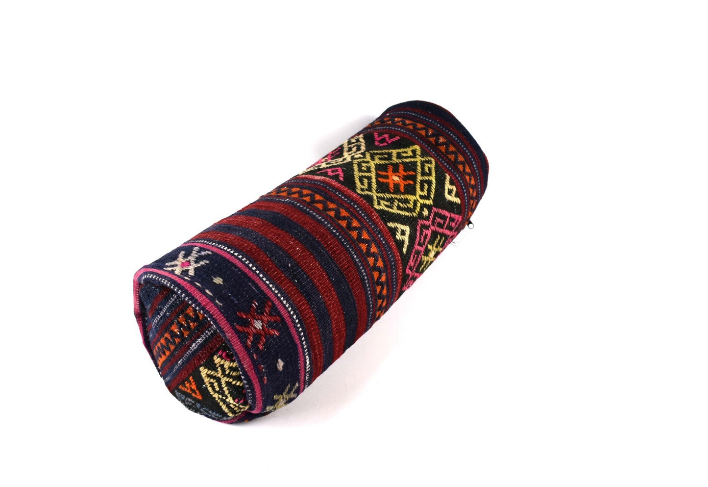 Kilim Bolster Pillow Cover 8x20 in Tribal Vintage Turkish Carpet Bolster Cushion