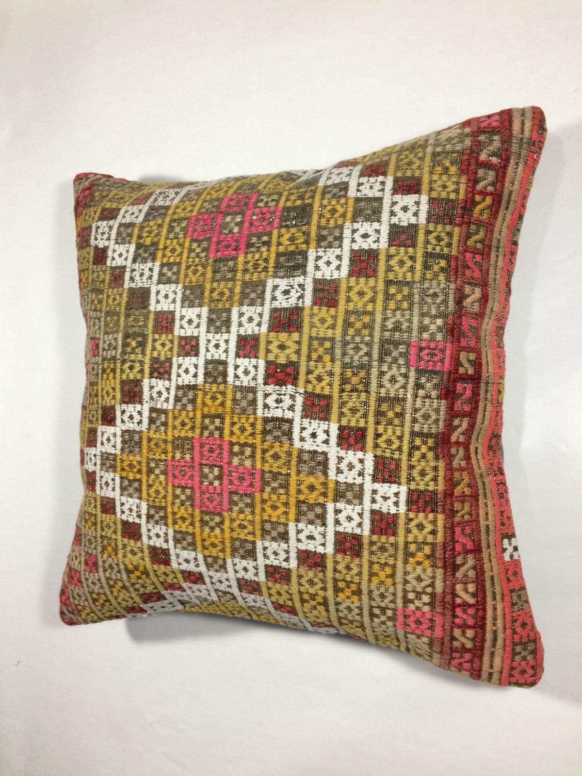 18"x18" Kilim Pillow Cover  Handmade Turkish Vintage Cushion Tribal Lumbar 667