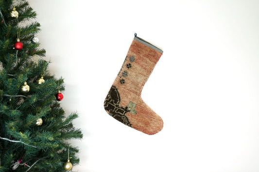 Kilim Christmas Stocking Vintage Rug Stocking Ethnic Decorative Xmas Socks S448