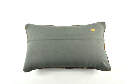 Kilim Pillow Cover 12x20 Handmade Turkish Rug Boho Ethnic Lumbar Cushion A2582