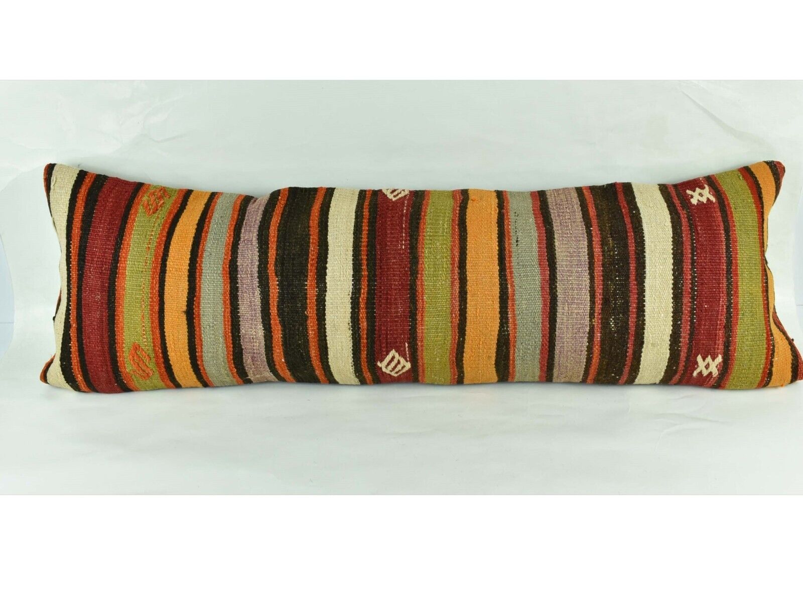 Extra Large Kilim Pillow Cover 16x48 Handmade Ethnic Boho Oriental Lumbar 3236