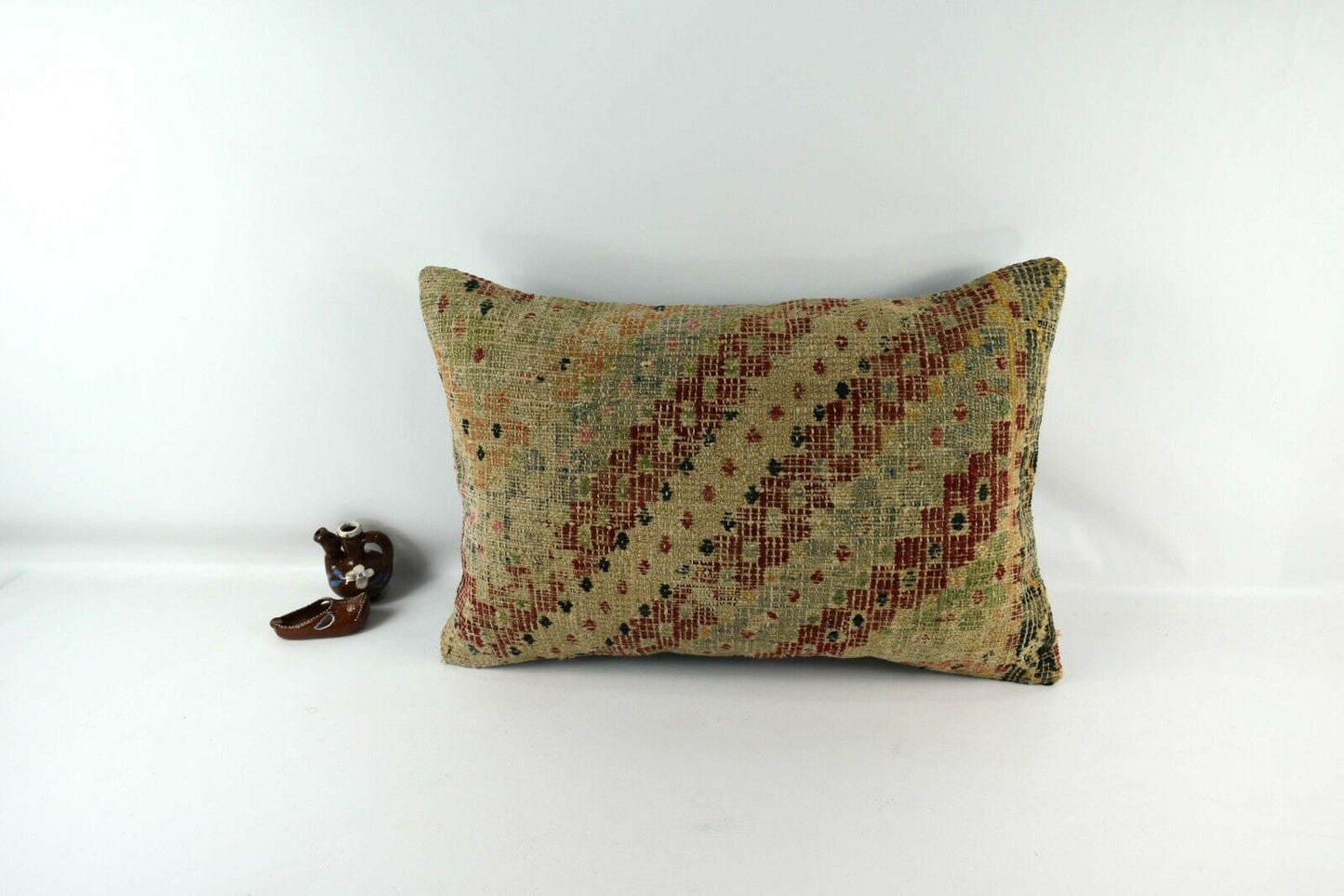 Kilim Pillow Cover 16x24 Ethnic Traditional Oushak Kilim Cushion Cover A3052