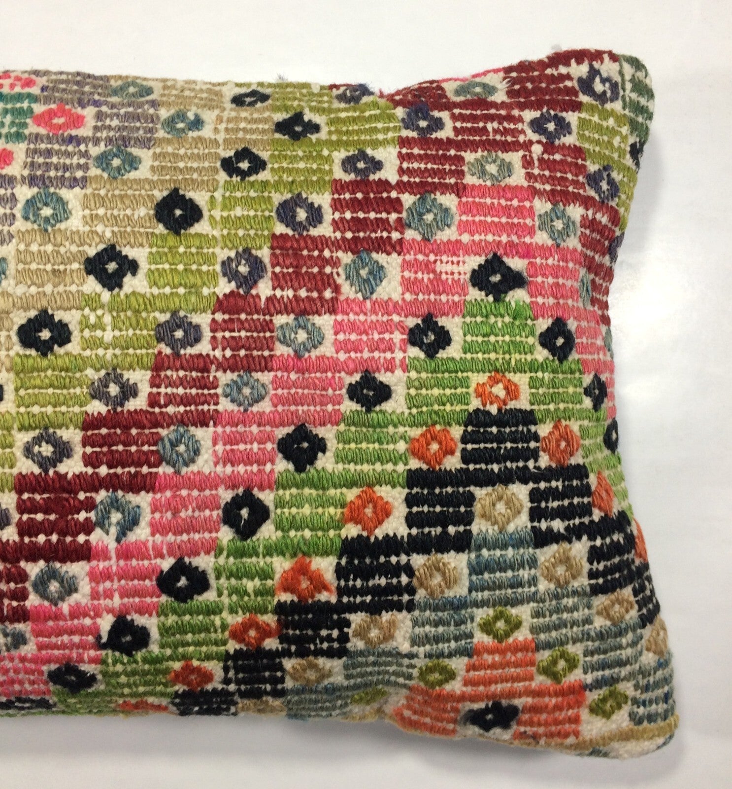 Kilim Pillow Cover 12x20 Handmade Turkish Rug Boho Ethnic Lumbar Cushion 854