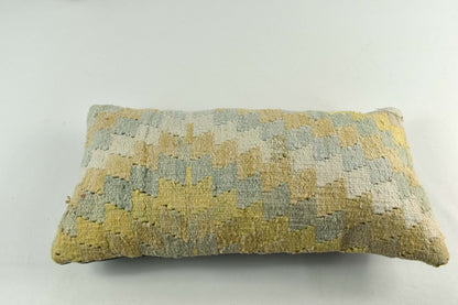 10x20 Kilim Lumbar Pillow Cover Vintage Ethnic Oushak Kilim Pillow Cover 3763