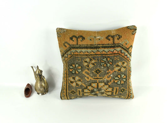 16x16 Ethnic Vintage Turkish Rug Pillow Cover Home Decorative Boho Cushion 3618