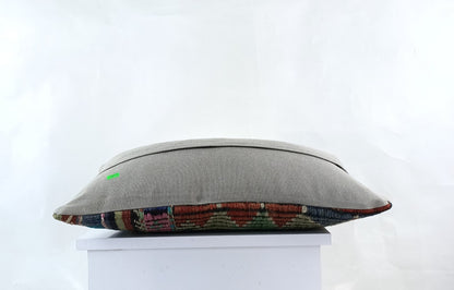 Kilim Pillow Cover 12x20 Turkish Handmade Sofa Couch Floor Lumbar Cushion E1054