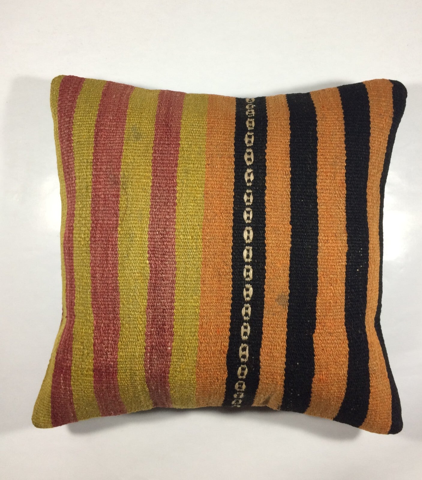18"x18" Kilim Pillow Cover  Handmade Turkish Vintage Cushion Tribal Lumbar 740