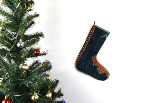 Kilim Christmas Stocking Vintage Rug Stocking Ethnic Decorative Xmas Socks S589