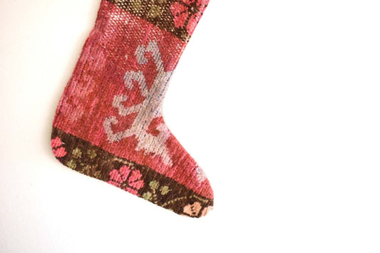 Kilim Christmas Stocking Vintage Rug Stocking Ethnic Decorative Xmas Socks S281