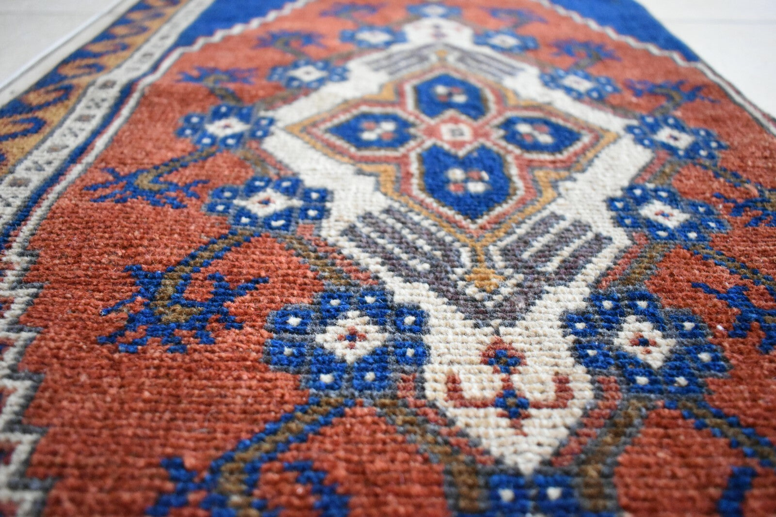 Turkish Runner 3.3x1.4 ft Runner Vintage Oushak Runner Small Faded Runner Y11