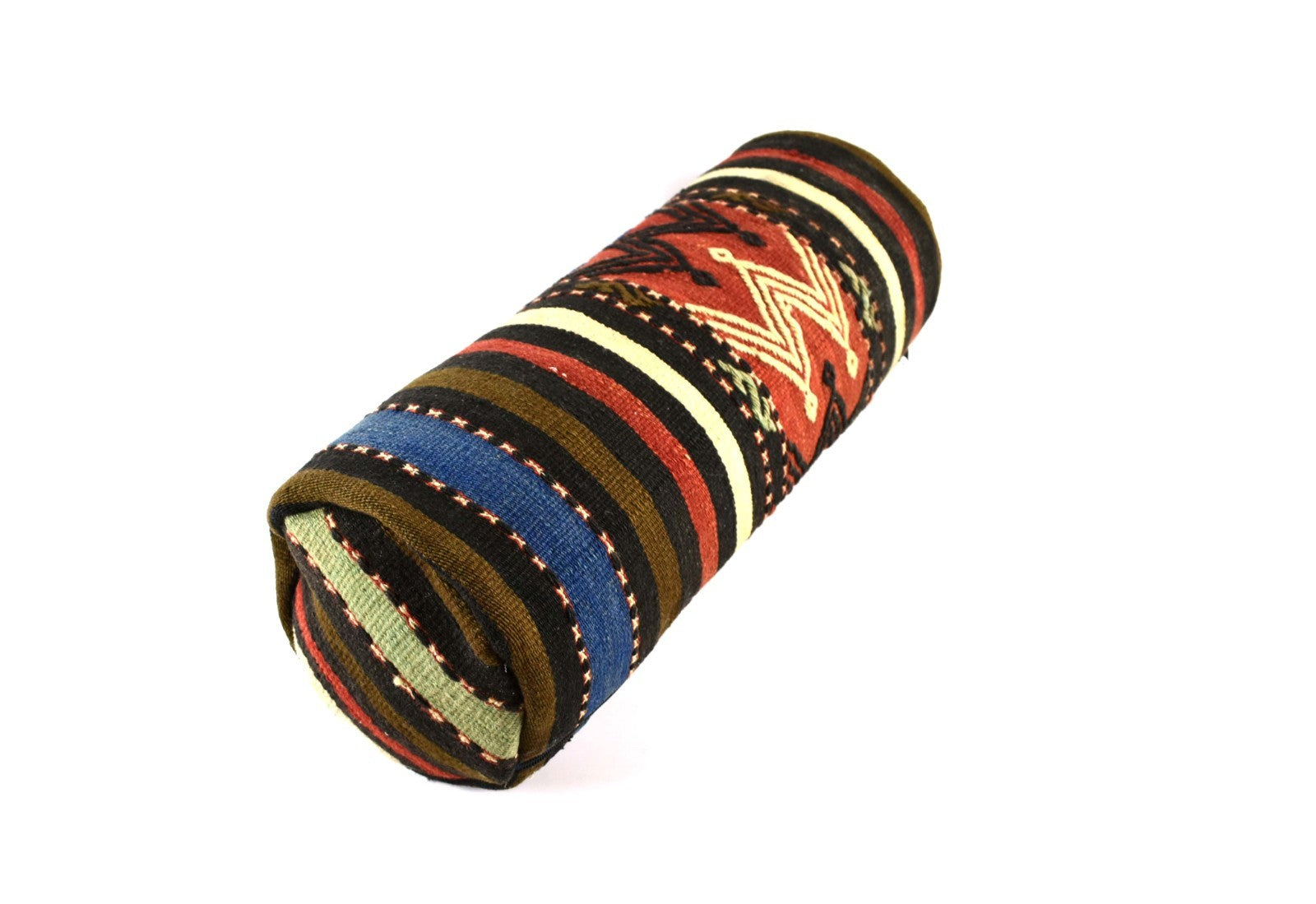 Kilim Bolster Pillow Cover 8x20 in Tribal Vintage Turkish Carpet Bolster Cushion