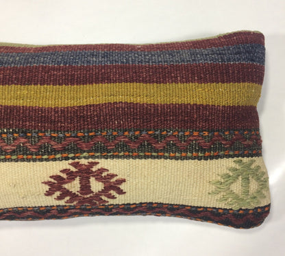 Turkish Cushion Cover 8"x16" Handmade Vintage Boho Ethnic Throw Pillow Case 960