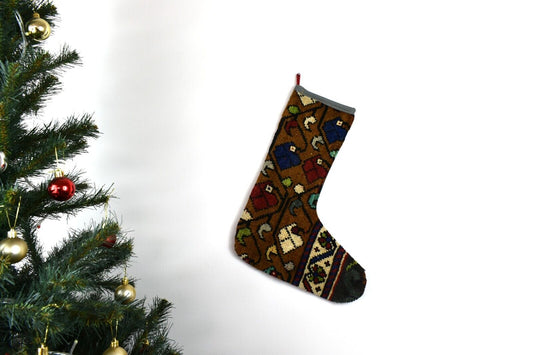 Kilim Christmas Stocking Vintage Rug Stocking Ethnic Decorative Xmas Socks S640