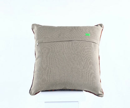 Handmade Turkish Kilim Pillow Cover 16x16 Ethnic Oushak Wool Throw Cushion  A495