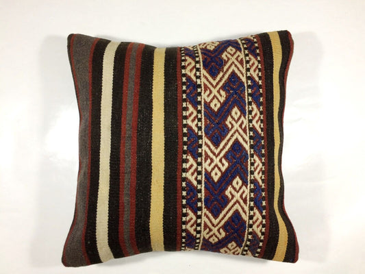 16x16 Ethnic Vintage Turkish Rug Pillow Cover Home Decorative Boho Cushion 526