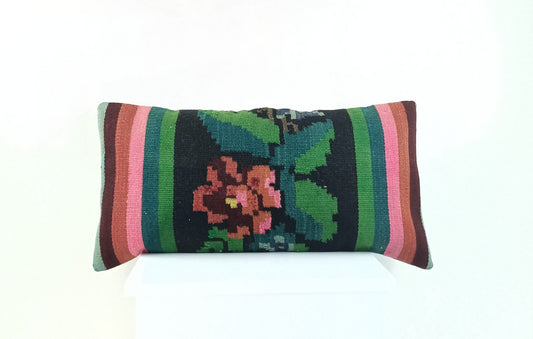 Home Decorative Handmade 12x24 Tribal Vintage Turkish Kilim Pillow Cover 2270