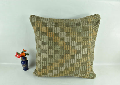 20x20 Kilim Pillow Cover Handmade Vintage Oushak Kilim Cushion Cover A1915