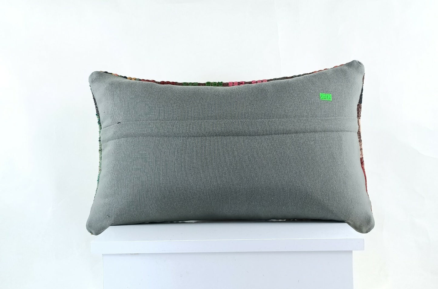 Kilim Pillow Cover 12x20 Handmade Turkish Rug Boho Ethnic Lumbar Cushion E1072