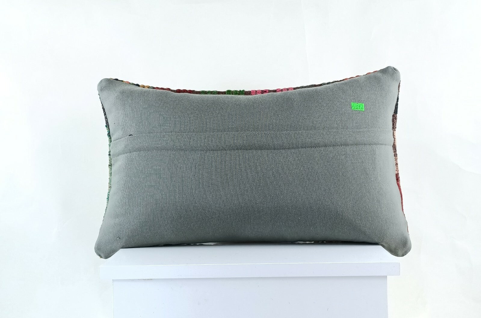 Kilim Pillow Cover 12x20 Handmade Turkish Rug Boho Ethnic Lumbar Cushion E1072