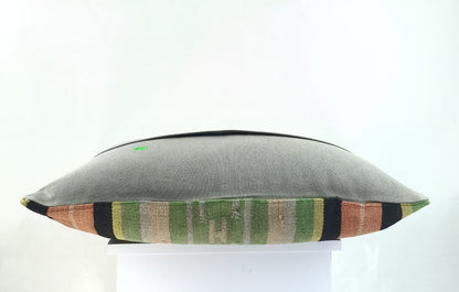 Kilim Pillow Cover 16x24 Tribal Vintage Turkish Carpet Lumbar Pillow Cover 2258